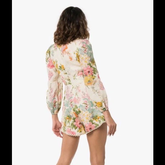 ZIMMERMANN//Heathers picot-trimmed floral playsuit - Picture 3 of 5